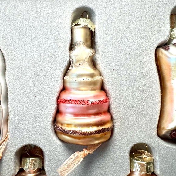 Set of 7 Bakery Sweets Christmas Glass Ornaments Doughnut Strawberry Shortcake - Picture 4 of 12